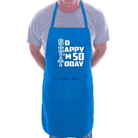 Print4U Apron Funny 50th Birthday Gift For Men & Ladies Turning 50 Present Blue