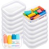Qiyaz 15 Pcs Clear Hard Shell Zipper Case Plastic Bins