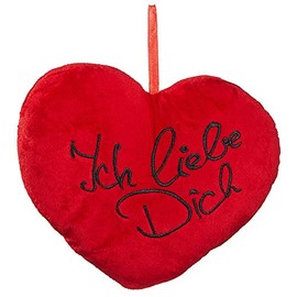 Cepewa Plush Heart Cushion with "I Love You" Motif 24 cm