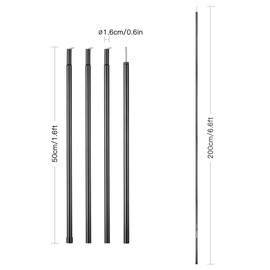 2 PCS/Set Outdoor Tent Canopy Poles Tent Canopy Support Rods Awning Frames Accessories