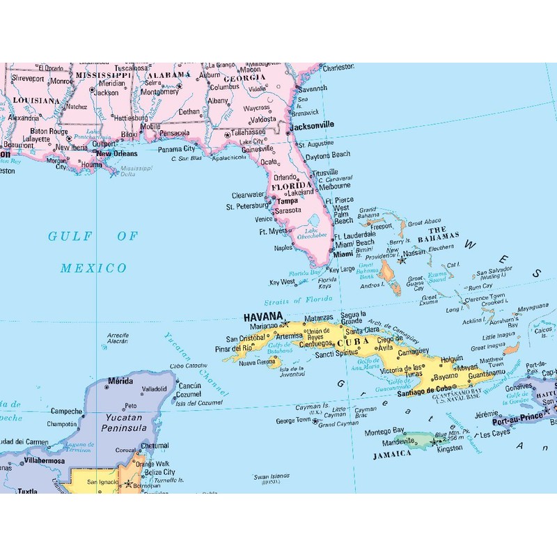 CoolOwlMaps North America Continent Wall Map - Rolled Paper (30x40)