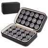BENECREAT 30Pcs Gem Jars Leather Jewelry Display Case, 8.6x5.1x2.5 Inch