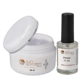 UV Fibreglass Gel Clear 30 ml with Primer Bonding Agent 11 ml UV Gel Set for Gel Nails Nail Set Gel Nails Nail Design Pedicure Manicure
