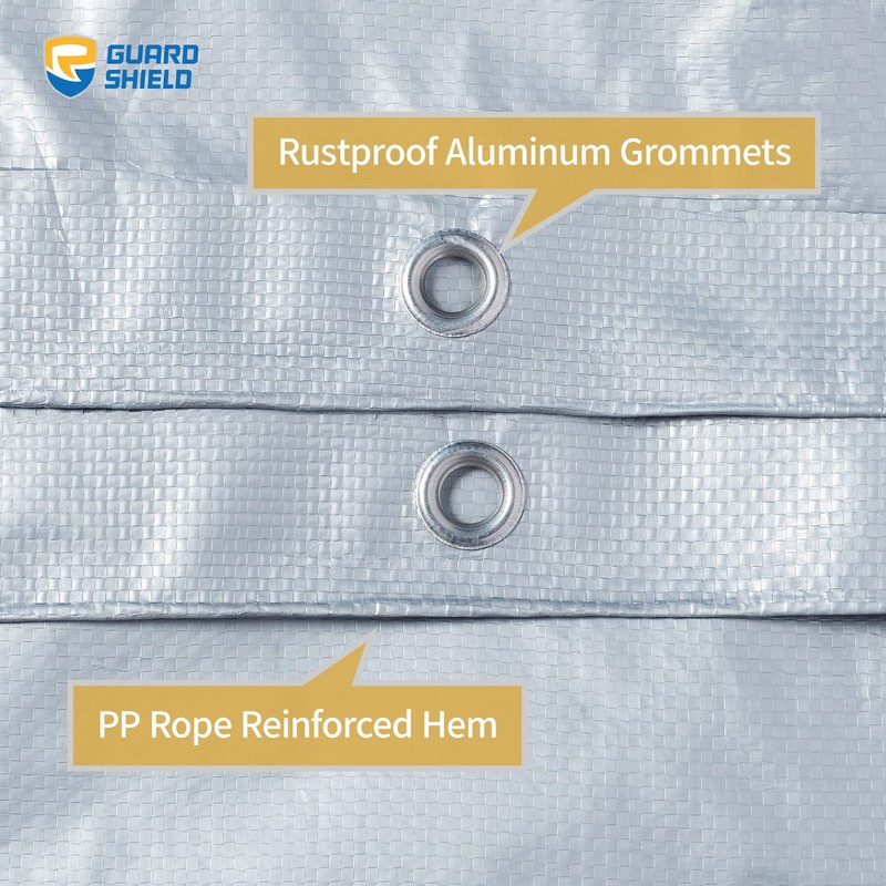GUARD SHIELD Silver Tarp Waterproof 10x12 Feet Medium Duty All