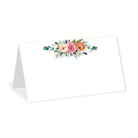 Boho Floral Place Cards — Pack of 25 — Tent Table Cards, Floral Chic Food Sign Seating Card Folded Name Escort Seat Assignment for Tables Scored Fill-in 2x3.5” for Wedding Party Banquet Event T100-PC1