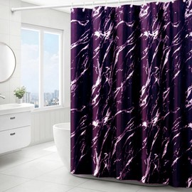 Purple Shower Curtain 180x180cm purple Marble pattern shower curtains Water Resistant Quick Dry Polyester Bathtub Shower Curtain with 12 Hooks for Wet Room Bathtub Shower Stall,Bathroom Curtain Set