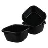 Dehouse 16 Quart Wash Basin, 3-Pack Black Plastic Dish Pan