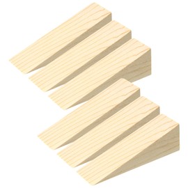 6 Pcs Wooden Door Stopper Shims - Non-Slip, Triangle, Fit for Bottom of Door on Tile, Concrete, Carpet, Wooden Floor