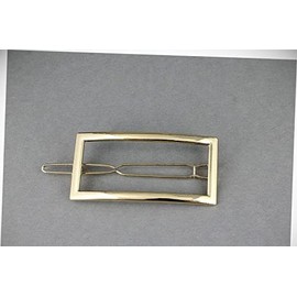 Perfect Hairstyle with Our Hair Accessories - Gold Rectangle Barrette Outline Shape Metal Hair Clip Gold Shiny Clip 2/8" Wide Fashionable Hair Accessory Hair Jewelry Accessories for Lady Women