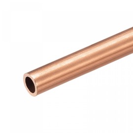 sourcing map Copper Round Tube 9mm OD 1.5mm Wall Thickness 200mm Length Pipe Tubing