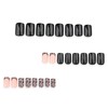 French Tip Press on Nails Medium Square Fake Nails with