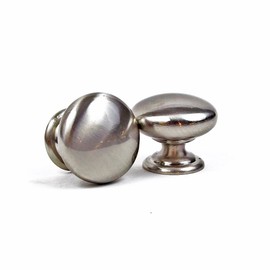 HardwareDirect ZC5041 Round Mushroom Style Cabinet Door Drawer Knob Handle Pull Brushed Nickel Silver, Brushed Oil Rubbed Bronze & Matt Black Solid Stainless Steel (Single, Brushed Nickel)