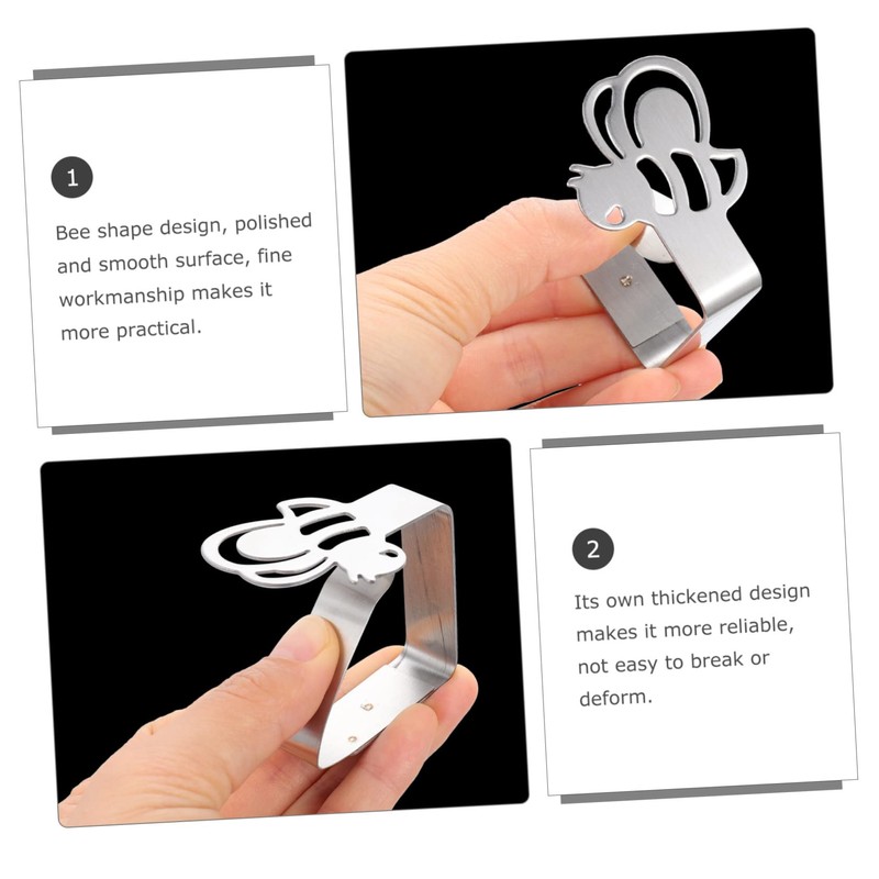 Tofficu 3sets Stainless Steel Tablecloth Clips Non Slip Fixator for