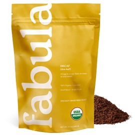 Fabula Coffee Decaf Medium Roast Freshly Grounded - Organic - Low Acid - Single Origin - Non-GMO - Mold Free - 12 Ounces