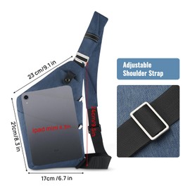 VADOO Sling Bag, Anti-Theft Chest Pack, Crossbody Shoulder Bag - Black Slim Multi-Pocket Backpack for Men - Lightweight, Outdoor, Sport, Travel, Hiking, Casual Daypack