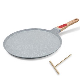 RANXINGST Nonstick Ceramic Crepe Pan, 12 Inch Dosa Pan Pancake Pan with Detachable Handle Round Griddle - Blue
