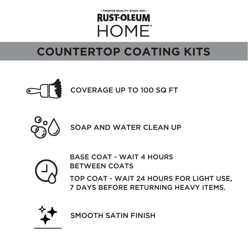 Rust-Oleum 384962 Home Countertop Coating Kit, Satin White
