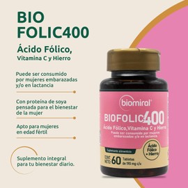 Biomiral Biofolic-400 Women's Prenatal Support with Folic Acid & Iron - 60 Tablets