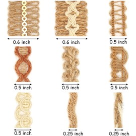 VGOODALL 9 Rolls Jute Ribbons Lace Craft Ribbon 18 Meters for Crafts Wraping Gifts Party Holiday and Rustic Wedding Decorations