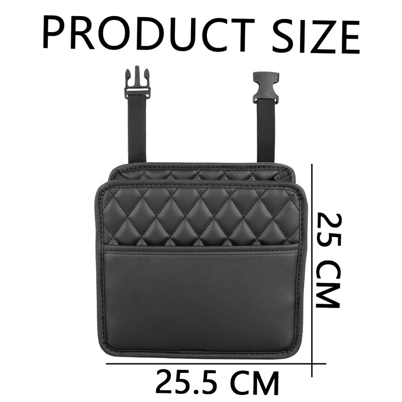JNNJ Leather Car Bin, Hanging Car Bin with Foldable and