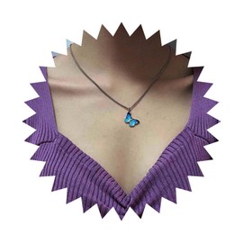 Yheakne Boho Enamel Butterfly Pendant Necklace Blue Butterfly Choker Necklace Vintage Silver Butterfly Chain Necklace Minimalist Butterfly Necklace Jewelry for Women