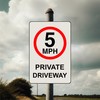 5mph private driveway Safety Sign - 1.2mm Rigid plastic high-visibility