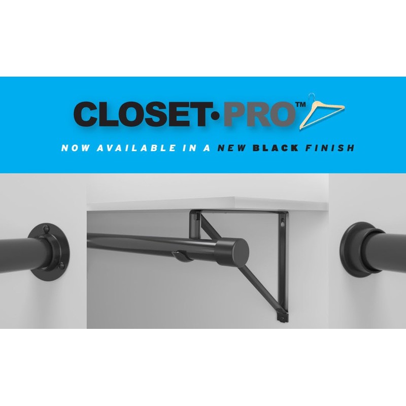 Closet Pro HD CD-0010-BN Heavy Duty Closet Pole Sockets, Brushed