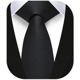 Enlision Black Tie Skinny Black Ties for Men Funeral Solid Color 4cm Slim Necktie Classic Formal Silk Tie For Wedding Party Business