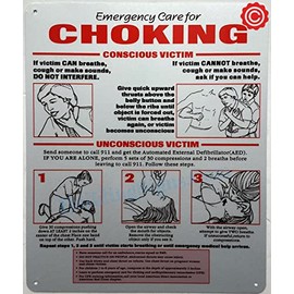 EMERGENCY CARE FOR CHOKING SIGN - RESTURANT CHOKING SIGN (WHITE REFLECTIVE. 10X12 INCH,HEAVY DUTY, RUST FREE, ALUMINIUM)
