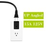 Right Angle Adapter,2-Prong 90 Degree Upward Angled AC Adapter, Polarized