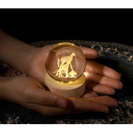 AWARDSEN 60 mm Glass Ball Giraffe Decoration, Crystal Ball Animals, Giraffe Crystal Ball, Glass Ball Decoration, Paperweight, Glass Ball Decoration, Gifts for Animal Lovers