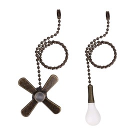 Ceiling Fan Pull Chain, 𝟭𝟮 𝗶𝗻𝗰𝗵 Extra Long with Decorative Frosted Glass Bulb and Fan Cord,Fit All Standard 3mm Diameter Ceiling Fans(Antique)