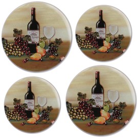 Reston Lloyd, Burner Covers For Electric Stovetop, Decorative Lightweight Tin Covers, Set of 4 (2-8 inch & 2-10 inch), Conceals Messy Drip Pans, Wine