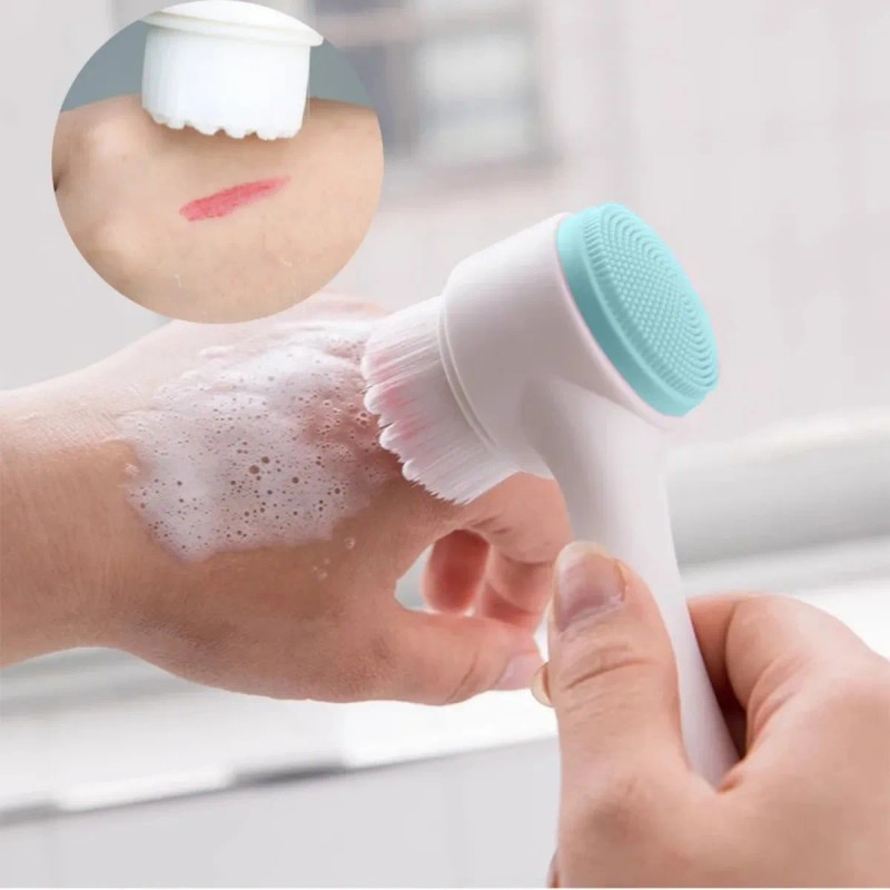 Cepillo Limpieza Facial Doble Cara Manual Exfoliante Skin F