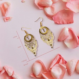 Majarlikha COLLECTIONS Macrame Earrings - Boho Chic Dangle Earrings Summer OOTD Accessories Bohemian Theme Outfit Vintage Patten, Style 5, Beige, 1pair