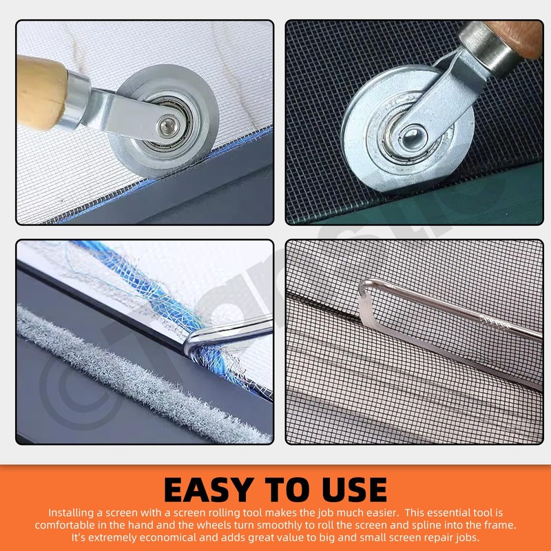 Tanstic 2Pcs Screen Spline Roller & Spline Removal Hook Kit,