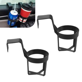 Yumfugu 2 PCS Car Water Cup Holder, 5.5" x 2.8" x 5.5" Hanging Elastic PC Door Seat Armrest Gap Multi-functional Storage Rack, Portable Installation Accessories, for Most Car Models (Black)