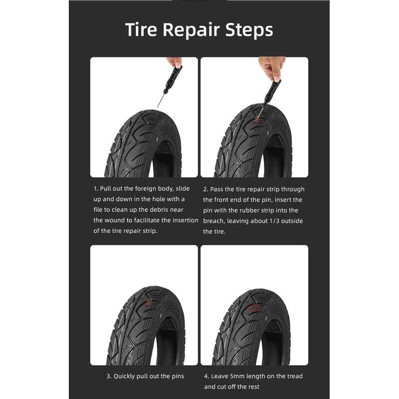 ACECYCLE Tubeless Tyre Repair Kit, Portable Bicycle Tyre Tool with