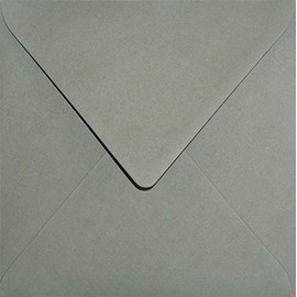 25 x Algae Green Envelopes Square Pointed Flap Without Window 153 x 153 mm 120 g Keaykolour Sequoia Elegant Recycled Paper Colourful Envelopes for Wedding Invitations