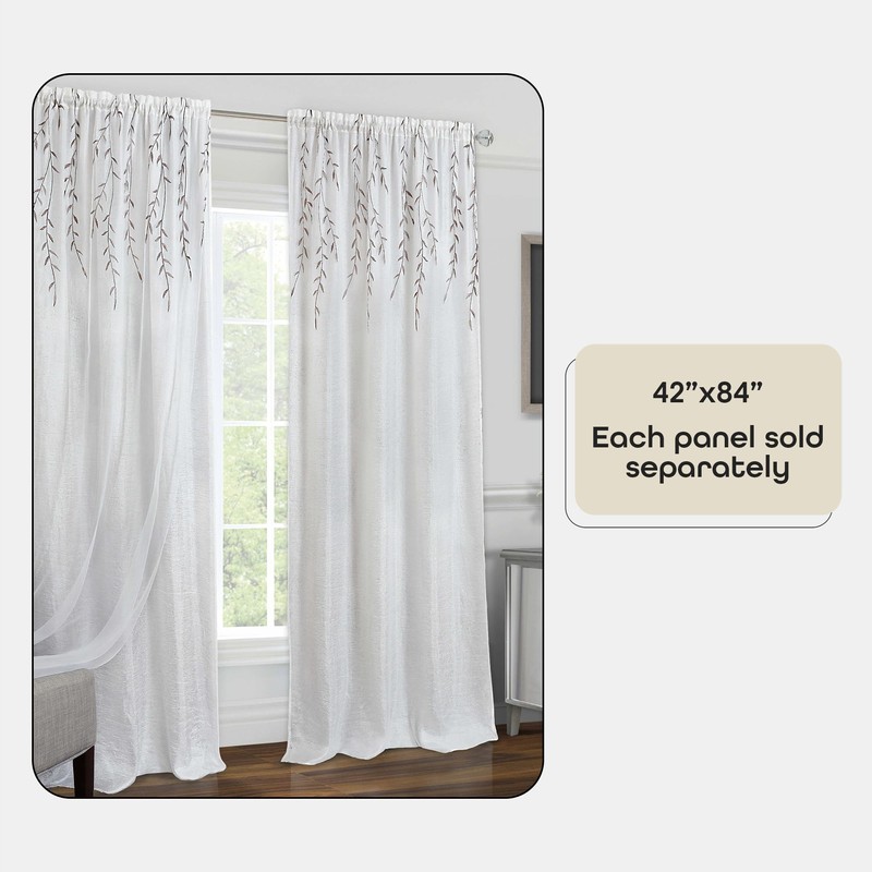 Achim Home Furnishings Willow Rod Pocket Window Curtain Panel White