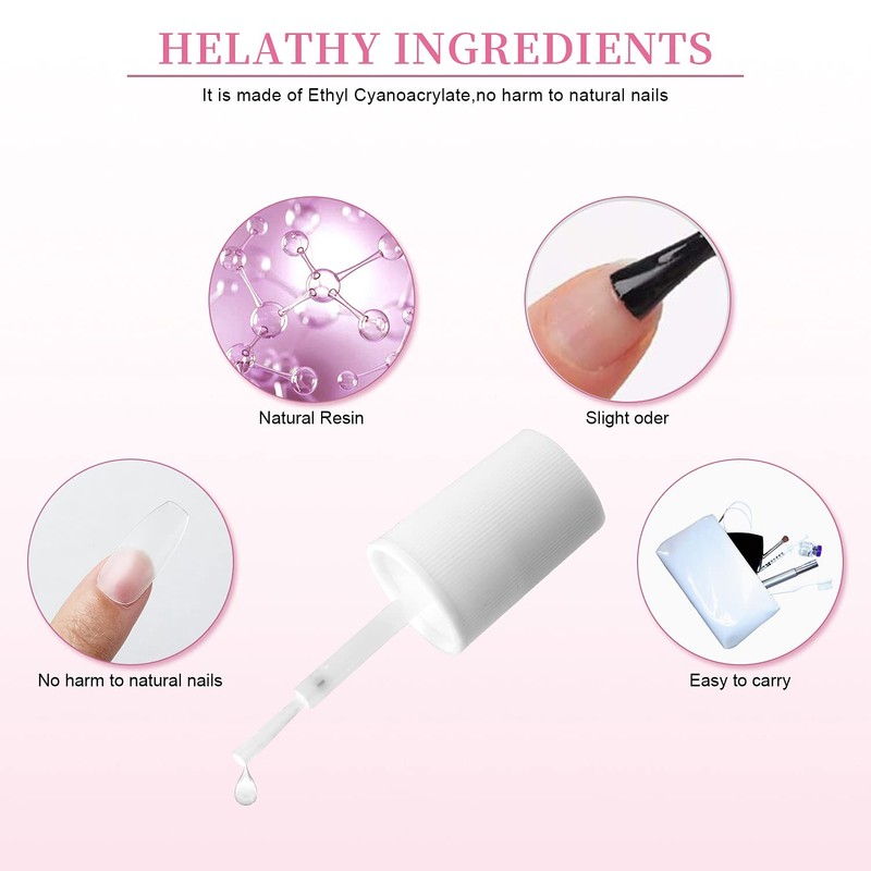 MAGIC ARMOR Nail Glue, Strong Nail Glue for Acrylic Nails,