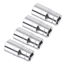 Kozelo 4 Pieces 6 Points Shuffle Socket - [1/4 Inch x 5/16 Inch) Square Drive for Car Mechanical Equipment Repair Use CR-V Steel SAE Sizes