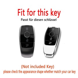 HIBEYO Smart Car Key TPU Case for Green/Gold 3 Protective Key Case Cover for Mercedes Class E S A CLA GLA GLE GLC GLK AMG Key Box Remote Key Case (Red-Gold)