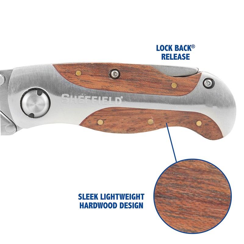 Sheffield 12525 Premium Lock Back Utility Knife 2 Pack, Box