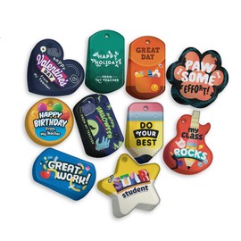 Holidays & Classroom Management Brag Tags Value Pack: 250 Tags (25 Tags for Each Shape)