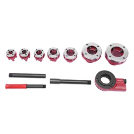 VPABES Pipe Threader Kit,Manual Ratcheting Pipe Threader Kit Ratcheting Pipe Threading Tool Set w/ 7 Dies-3/8, 1/2", 3/4",1", 1-1/4", 1-1/2", 2",Handheld Ratchet Pipe Threading Set with Storage Case