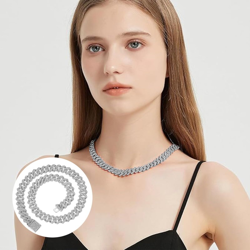 GIHENHAO 2pcs Cuban Link Chain for Men, Rose Gold Necklace