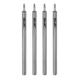 HARFINGTON 4Pcs Leather Hole Punch Set 1.5mm Alloy Steel Hollow Round Hole Punch Set Leather Hole Punch Cutter for Belts, Watch Band, Paper, Plastic, Leather Crafting, White