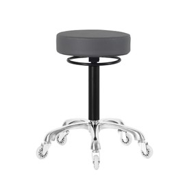 Lilfurni Swivel Rolling Stool Round Chair,Thick Sturdy Padding,Adjustable Stool with Wheels for Doctor,Medical,Massage Salon,Office,Shop(Gray)