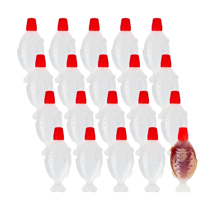 Restaurantware-Bento Tek 3 Milliliter Fish-Shaped Bottles, 100 Disposable Mini Condiment